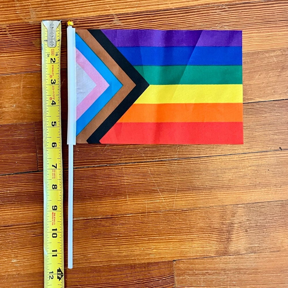 Progress Pride Flag Handheld Party Flags - Rainbow Celebration - Picture 2 of 5